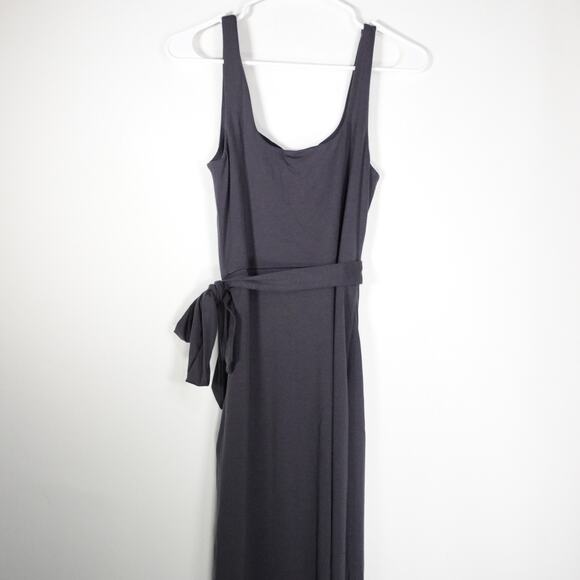 New Quince Carbon Gray Tencel Jersey Side Tie Dress Midi Wrap Women Small 404880 - Picture 11 of 11